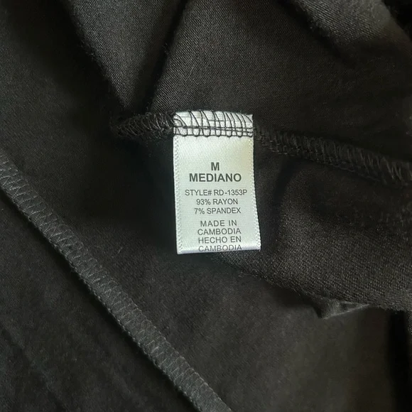 5/$25 Zenana Premium black boho draping loose fitting midi dress size medium - Picture 7 of 9